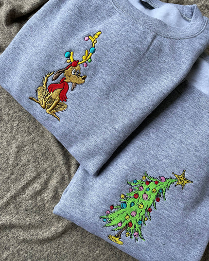Embroidered max dog crewneck. 