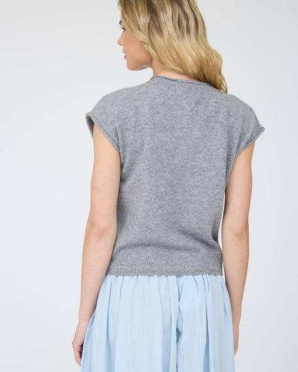 RAW EDGE SLEEVELESS LIGHTWEIGHT CARDIGAN