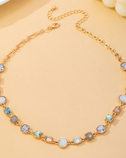 Multi Gemstone Opal Crystal Link Necklace | 80N93406