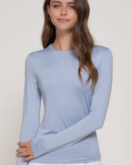 Long Sleeve Crew Neck Double Layer ITY Knit Top