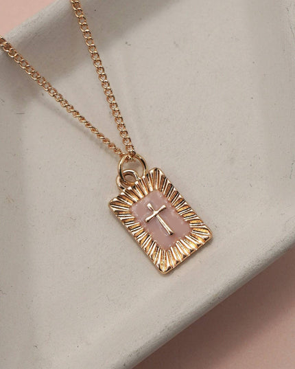 SUNBURST SQUARE CROSS PENDANT NECKLACE | 80N91885