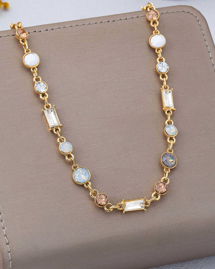 Mixed-Cut Crystal Station Statement Necklace | 80N93306