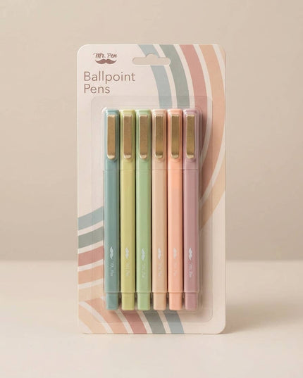 Aesthetic Black Pens 6 Pack Fast Dry