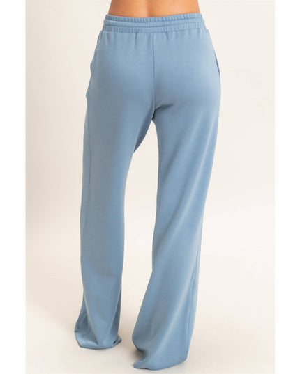 Elastic Waist Straight Leg Pants