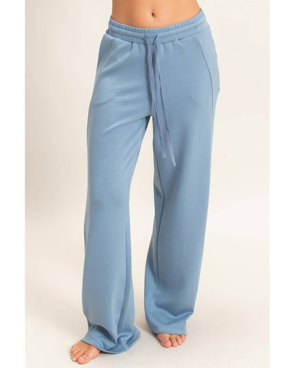 Elastic Waist Straight Leg Pants