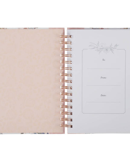 Journal Wirebound Pink Blue Floral Be Still Ps. 46:10