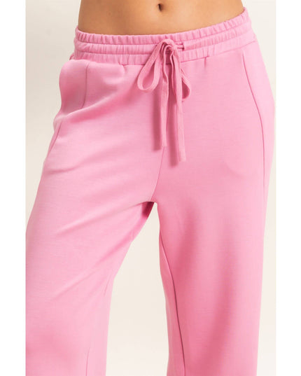 Elastic Waist Straight Leg Pants