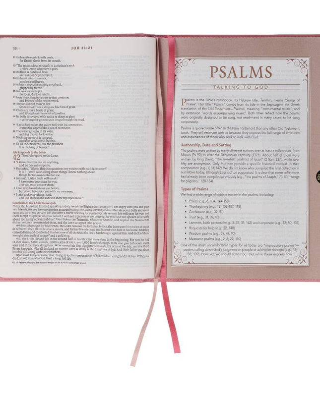 NLT, The Spiritual Growth Bible Faux Leather, Pink