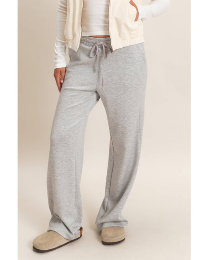 Elastic Waist Straight Leg Pants