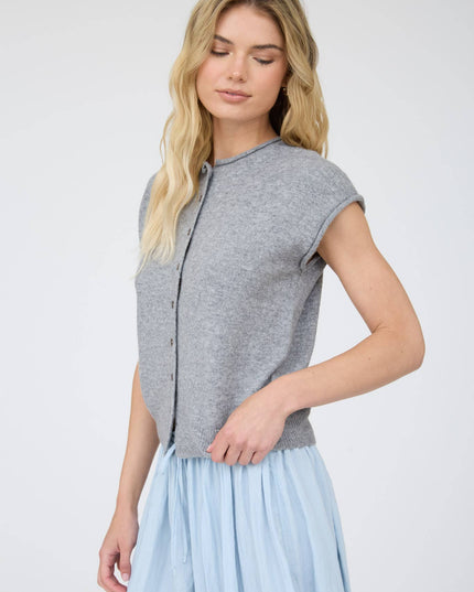 RAW EDGE SLEEVELESS LIGHTWEIGHT CARDIGAN