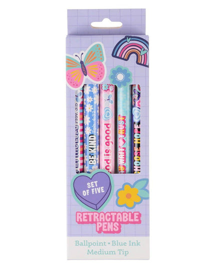 Pen Set 5 pc Girls Sticker Art