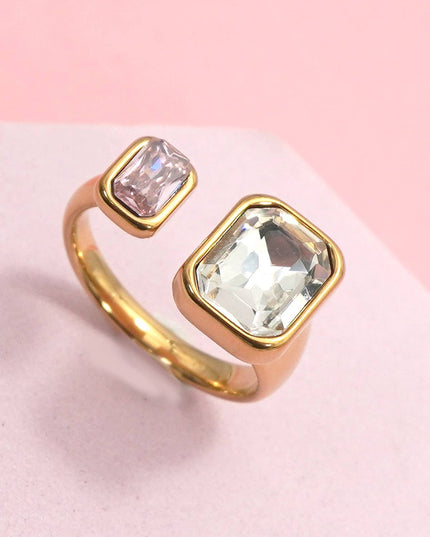 18K STAINLESS STEEL TARNISH FREE  RHINESTONE RINGS | 40R137