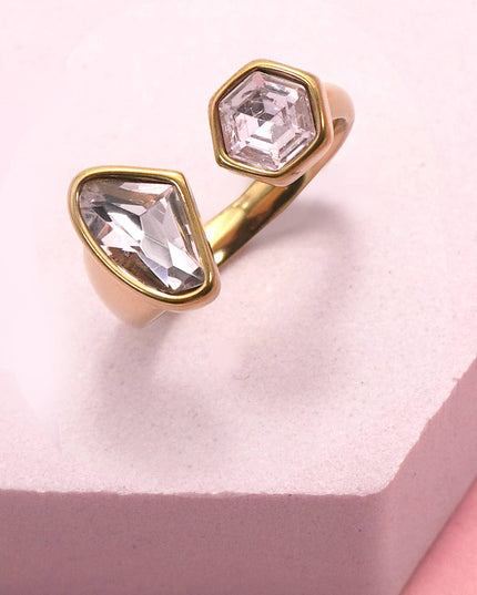 18K STAINLESS STEEL TARNISH FREE  RHINESTONE RINGS | 40R137