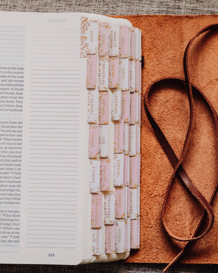 Gold Foil Bible Tabs - Dusty Pink