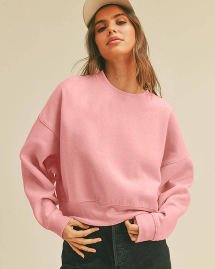 Blank Short Cropped Long Sleeve Sweatshirt