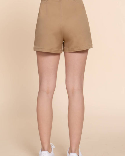 High Waist Side Pocket Stretch Shorts
