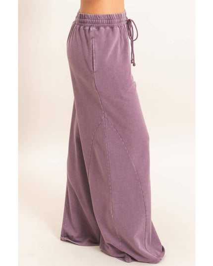 Mineral Washed Wide Leg Pants