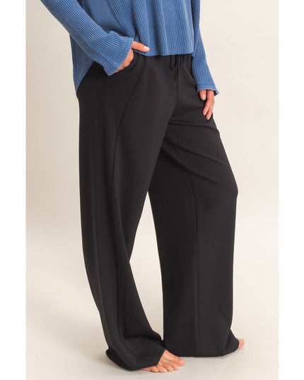 Elastic Waist Straight Leg Pants