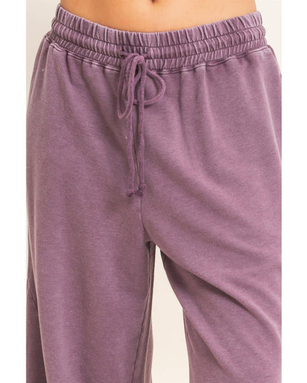 Mineral Washed Wide Leg Pants