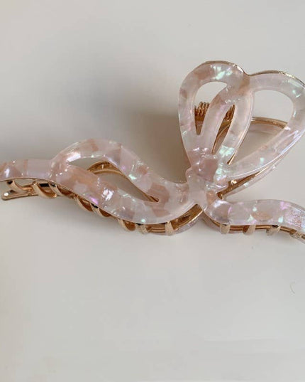 PREMIUM PVC TOILE PATTERN BOW HAIR CLAW CLIPS | 40H928