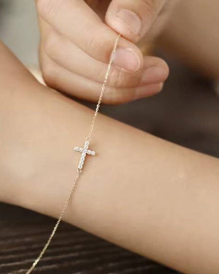 18K STAINLESS STEEL TARNISH FREE CROSS BRACELET | 40B5201