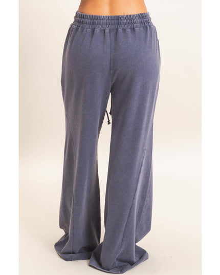 Mineral Washed Wide Leg Pants