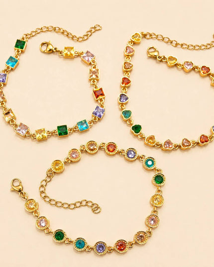 18K STAINLESS STEEL RAINBOW CRYSTAL BRACELET | 40B5264