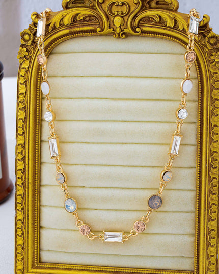 Mixed-Cut Crystal Station Statement Necklace | 80N93306