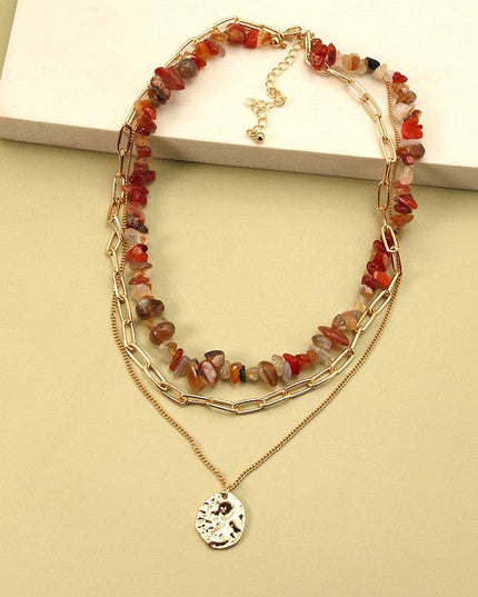NATURAL STONE LAYER NECKLACE | 25N370