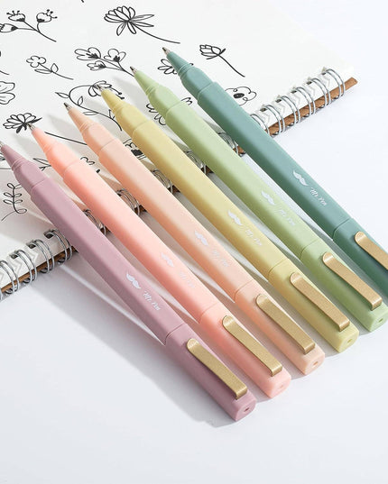 Aesthetic Black Pens 6 Pack Fast Dry