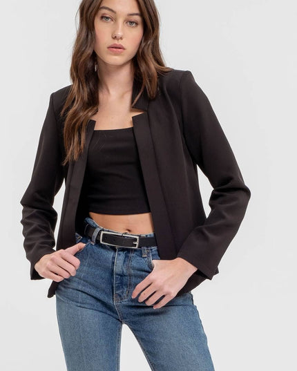 NOTCH COLLAR LONG SLEEVE BLAZER