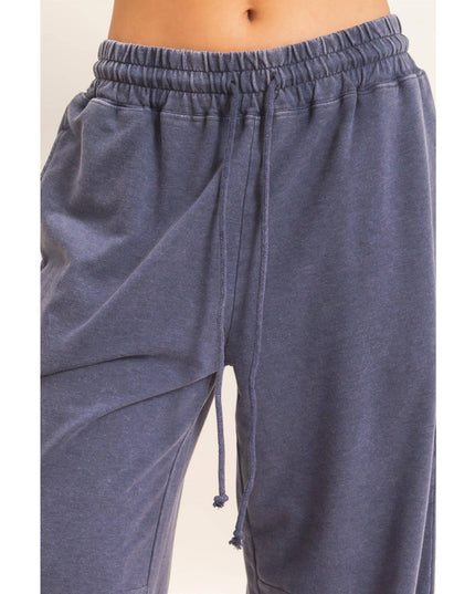 Mineral Washed Wide Leg Pants