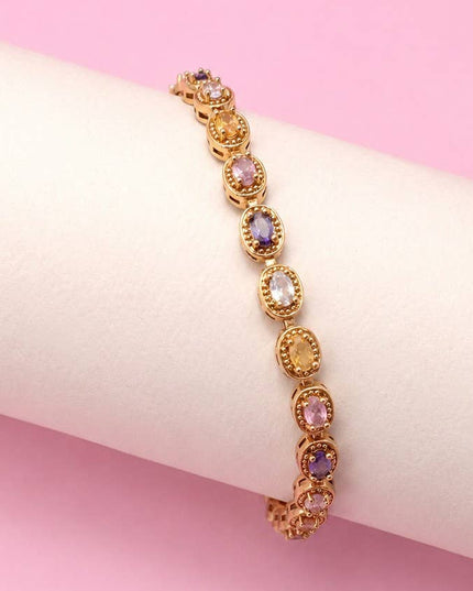 Multicolor Rainbow Crystal Halo Bracelet | 40B5268