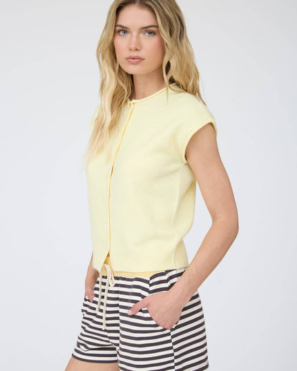 RAW EDGE SLEEVELESS LIGHTWEIGHT CARDIGAN