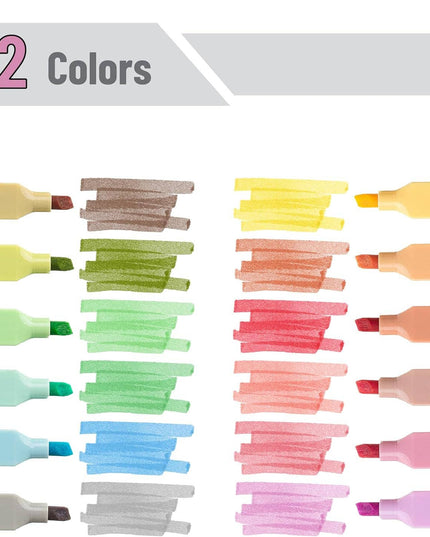 Highlighters 12 Pack Macaron