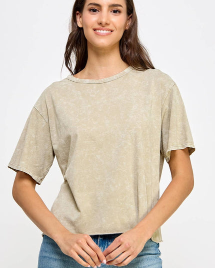 Blank Mineral Washed Long Cropped T-Shirt