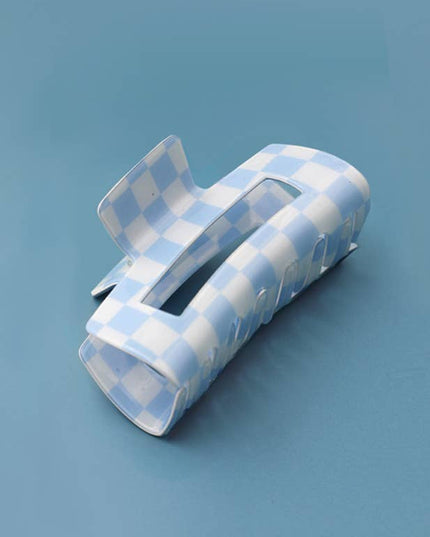 JUMBO RESIN CHECKER HAIR CLAW CLIPS 4inch | 40H664