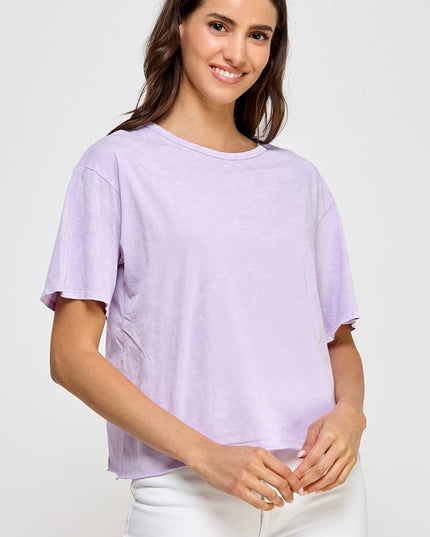 Blank Mineral Washed Long Cropped T-Shirt