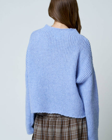 MOCK NECK LONG SLEEVE OVERSIZED KNIT SWEATER