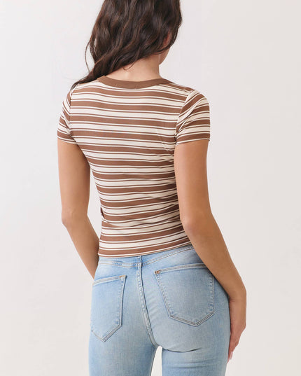 RT56306S - SCOOP NECK CONTRAST BINDING SHORT SLEEVE TOP