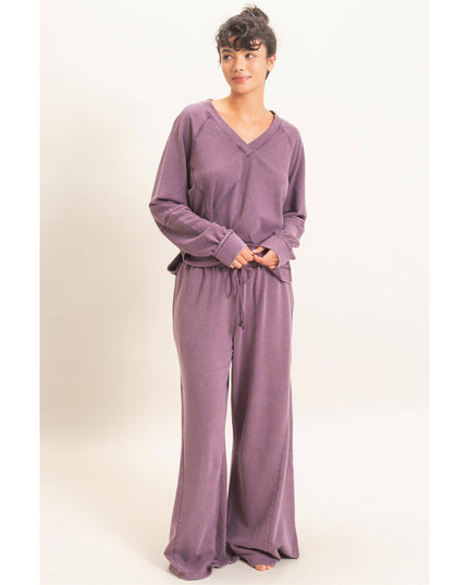 Mineral Washed Wide Leg Pants