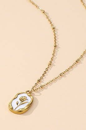 STAINLESS STEEL NON-TARNISH ROSE NECKLACE | 40NK9737