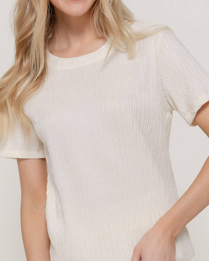 Short Sleeve Top & Wide Knit Pants Set