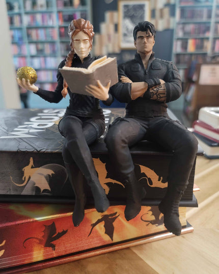 Xaden & Violet Shelf Sitters | Fourth Wing Inspired Romantasy Bookshelf Decor | Hand Painted BookTok Reader Collectibles