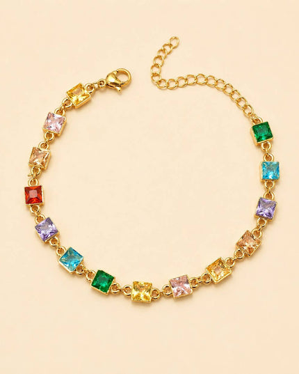 18K STAINLESS STEEL RAINBOW CRYSTAL BRACELET | 40B5264