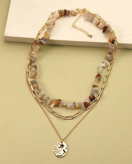 NATURAL STONE LAYER NECKLACE | 25N370
