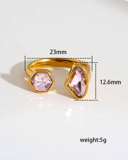 18K STAINLESS STEEL TARNISH FREE  RHINESTONE RINGS | 40R137