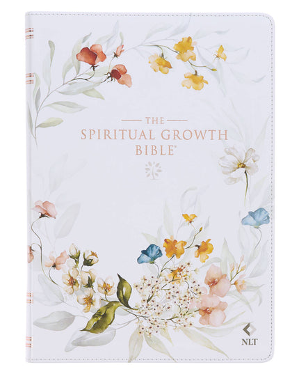 Cream Floral Spiritual Growth Bible New Living Translation