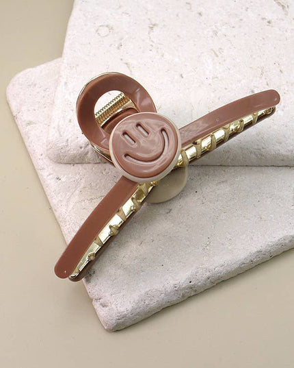 LARGE SMILEY CELLULOSE HAIR CLAW CLIPS | 40H514