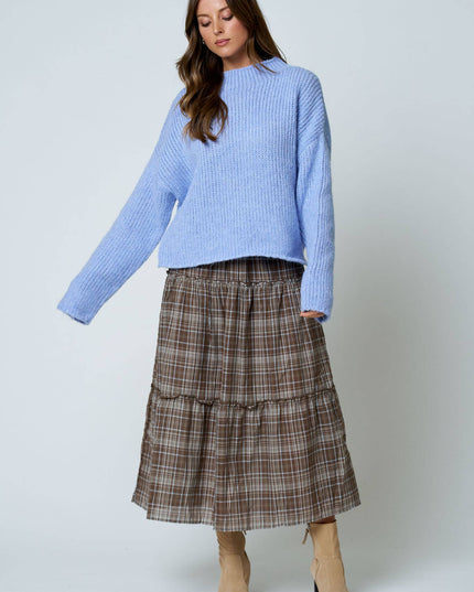 MOCK NECK LONG SLEEVE OVERSIZED KNIT SWEATER